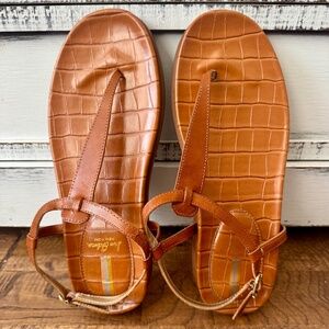 New Sam Edelman Naomi Saddle Leather Thong Sandals Women's Size 8.5